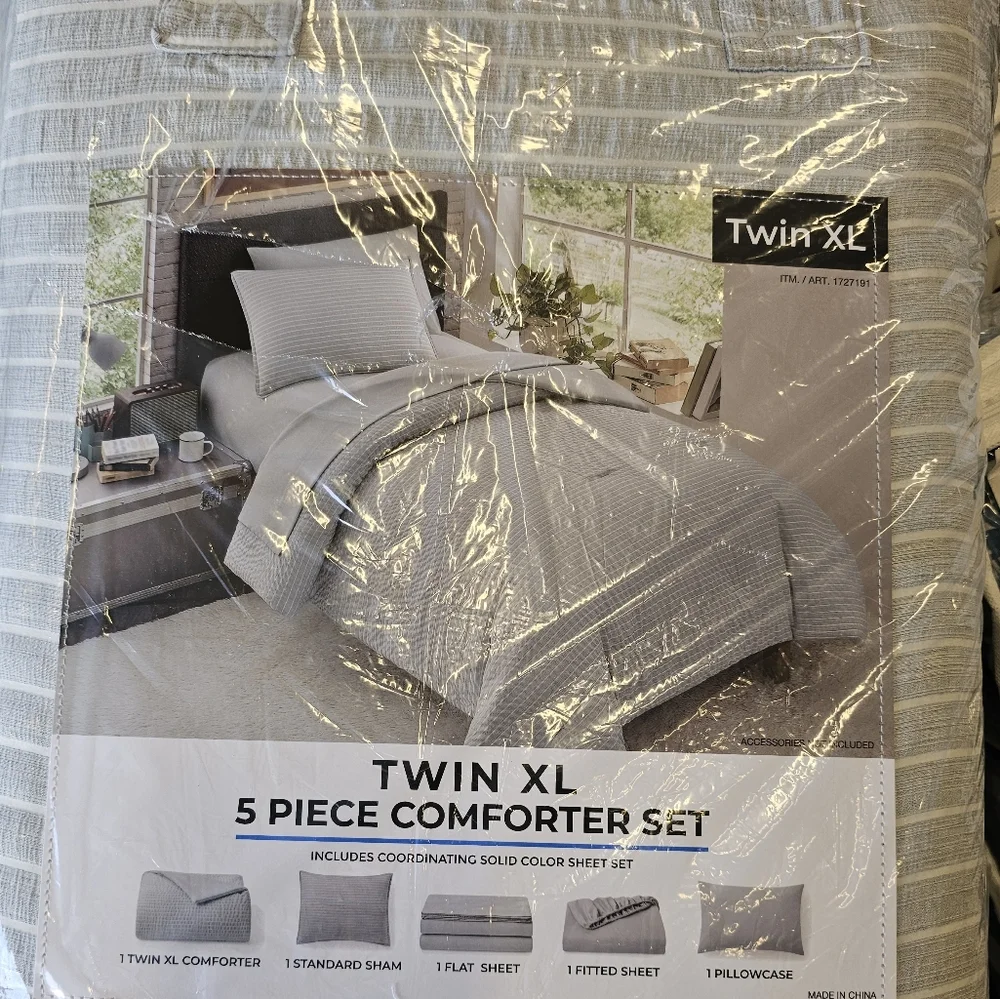 Daniela 5-piece Twin XL Microfiber Textured Comforter & Sheet Set new